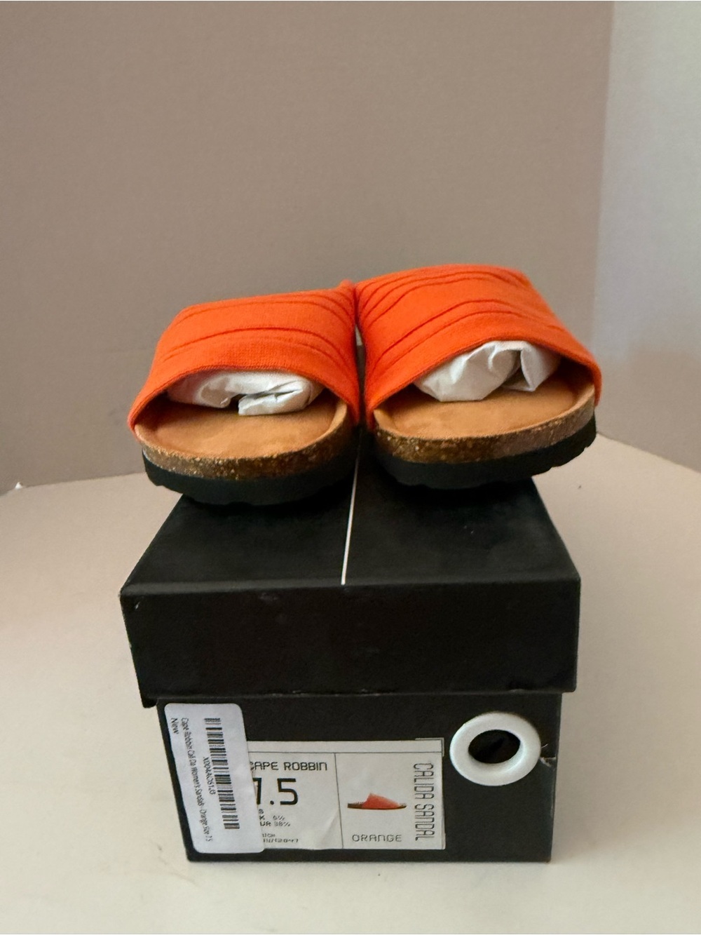 Cape Robbin Orange Slide Sandals Women’s 7.5 New